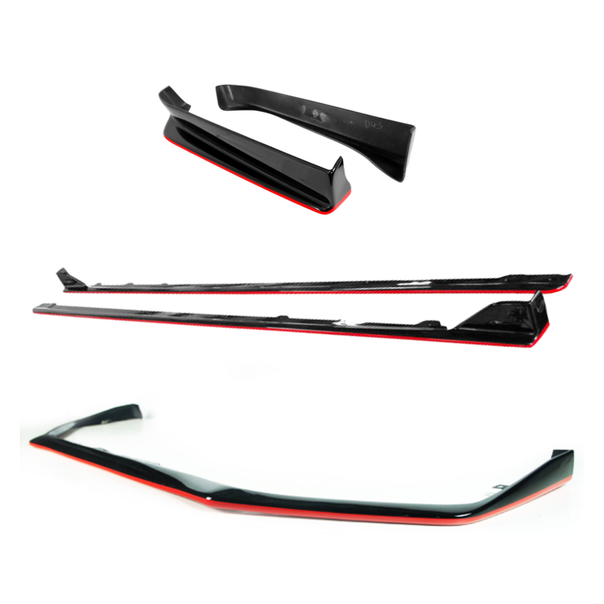 JDMuscle OEM / STI Style Aero Kit Gloss Black with Color Accent for 15-17 WRX/STI