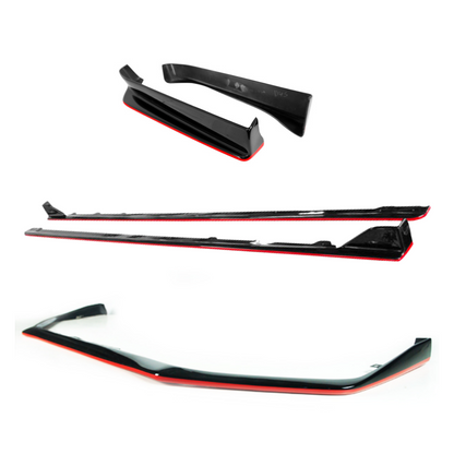JDMuscle OEM / STI Style Aero Kit Gloss Black with Color Accent for 15-17 WRX/STI