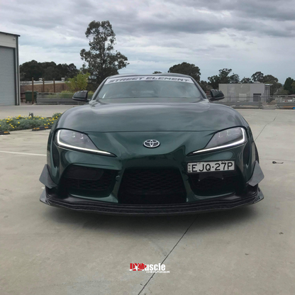 JDMuscle Tanso Carbon Fiber VS Style Canards  - 2020+ Toyota Supra w/ stock bumper