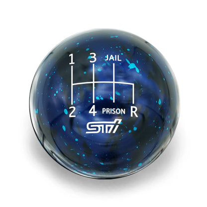 Billetworkz Cosmic Space Shift Knob - 6 Speed STI Jail-Prison Engraving - Subaru STI