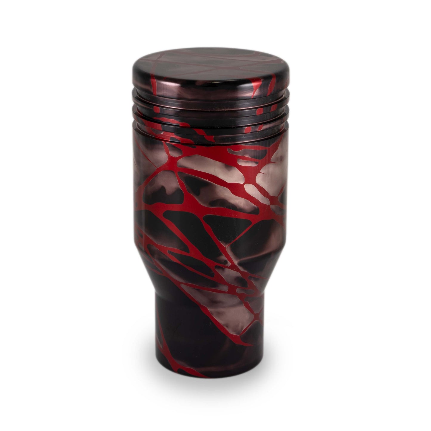 Billetworkz Automatic Shifter - Black Smoke w/ Red Splash - Fits Subaru CVT: WRX (15–21), Crosstrek (13–23), Forester (14–18), Impreza (12–23), Legacy/Outback (10–14)