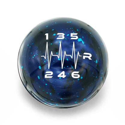 Billetworkz Cosmic Space Shift Knob - 6 Speed Heartbeat Engraving - Subaru STI