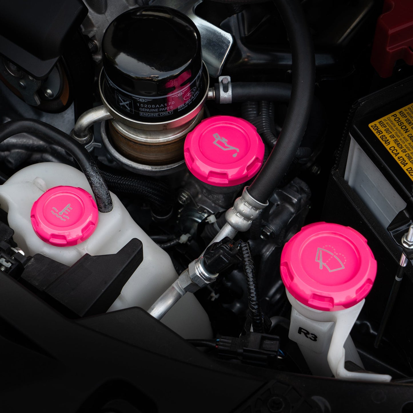 Billetworkz Engine Bay Caps - Subaru WRX 2015-2021 & 2022+