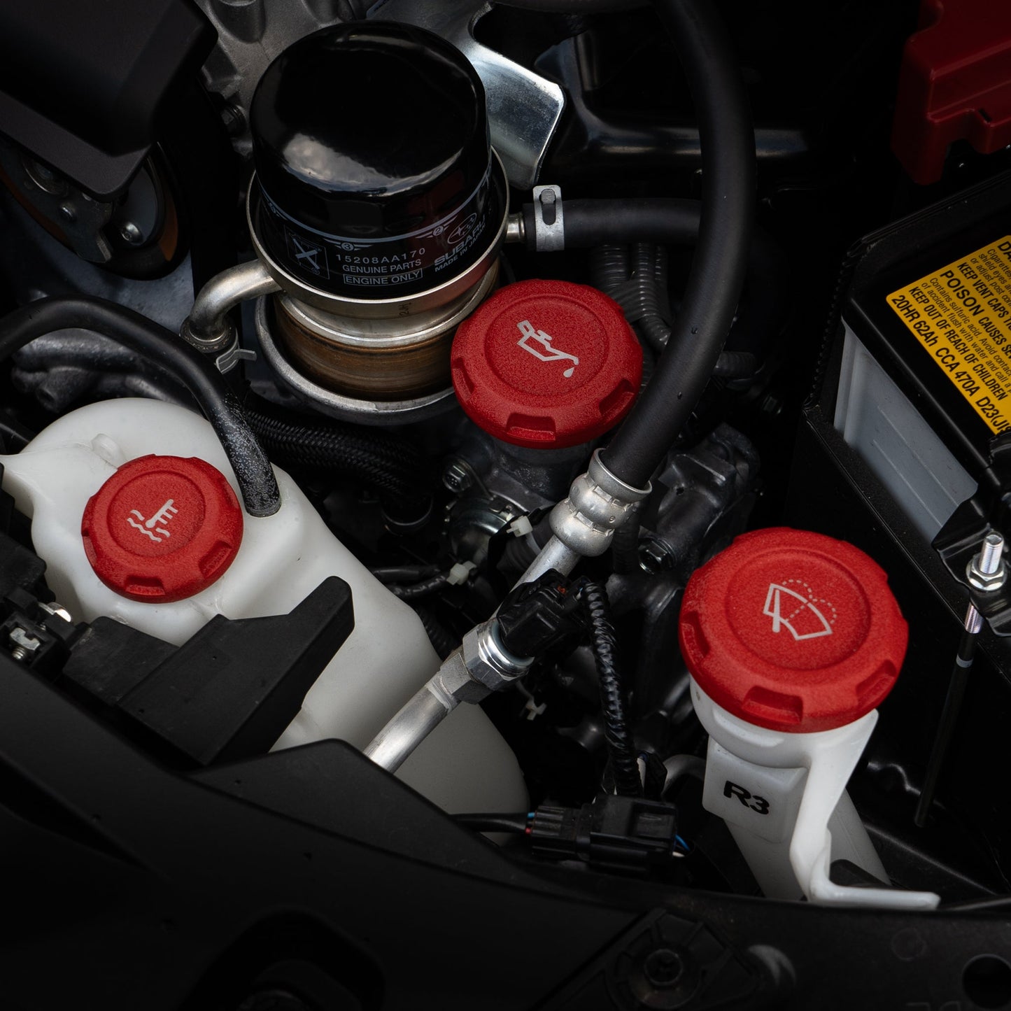 Billetworkz Engine Bay Caps - Subaru WRX 2015-2021 & 2022+