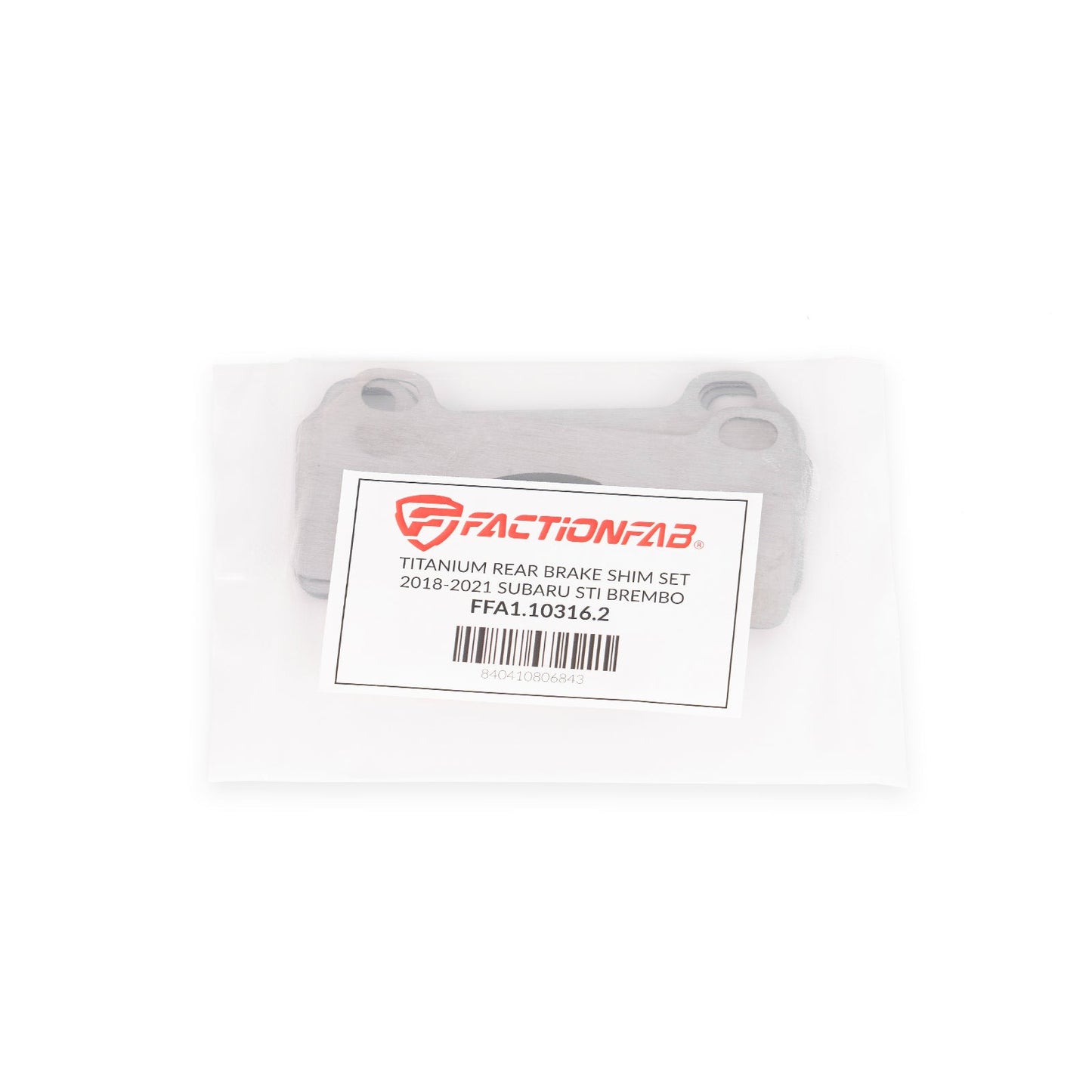 FactionFab Titanium Rear Brake Shim Set Subaru STI 2018-2021 Brembo