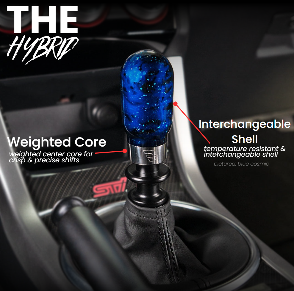 Billetworkz "Hybrid" Shift Knob - Fits Subaru CVT: WRX (15–21), Crosstrek (13–23), Forester (14–18), Impreza (12–23), Legacy/Outback (10–14)