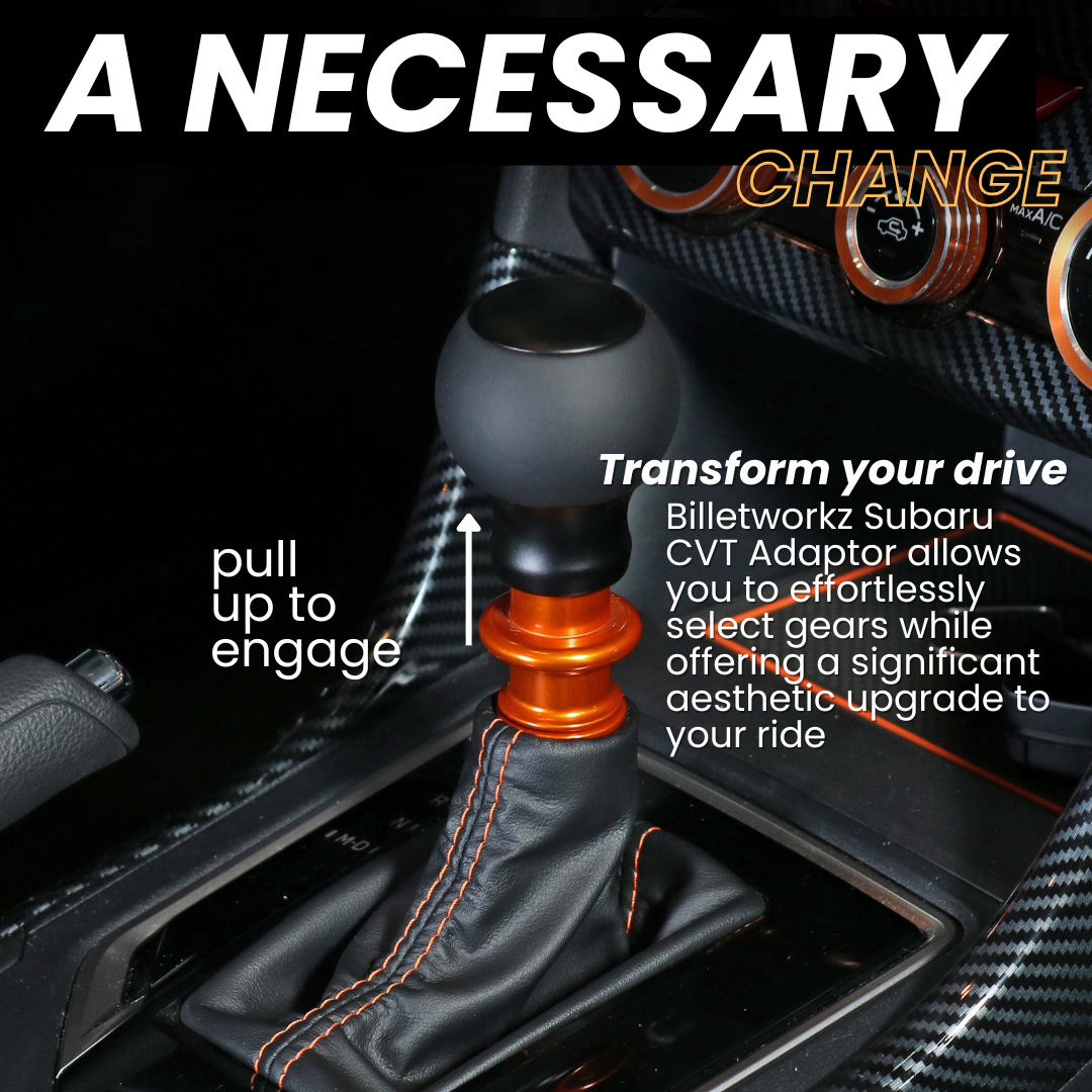 Billetworkz Automatic Shifter - Black Smoke w/ Red Splash - Fits Subaru CVT: Forester (2019-2024)