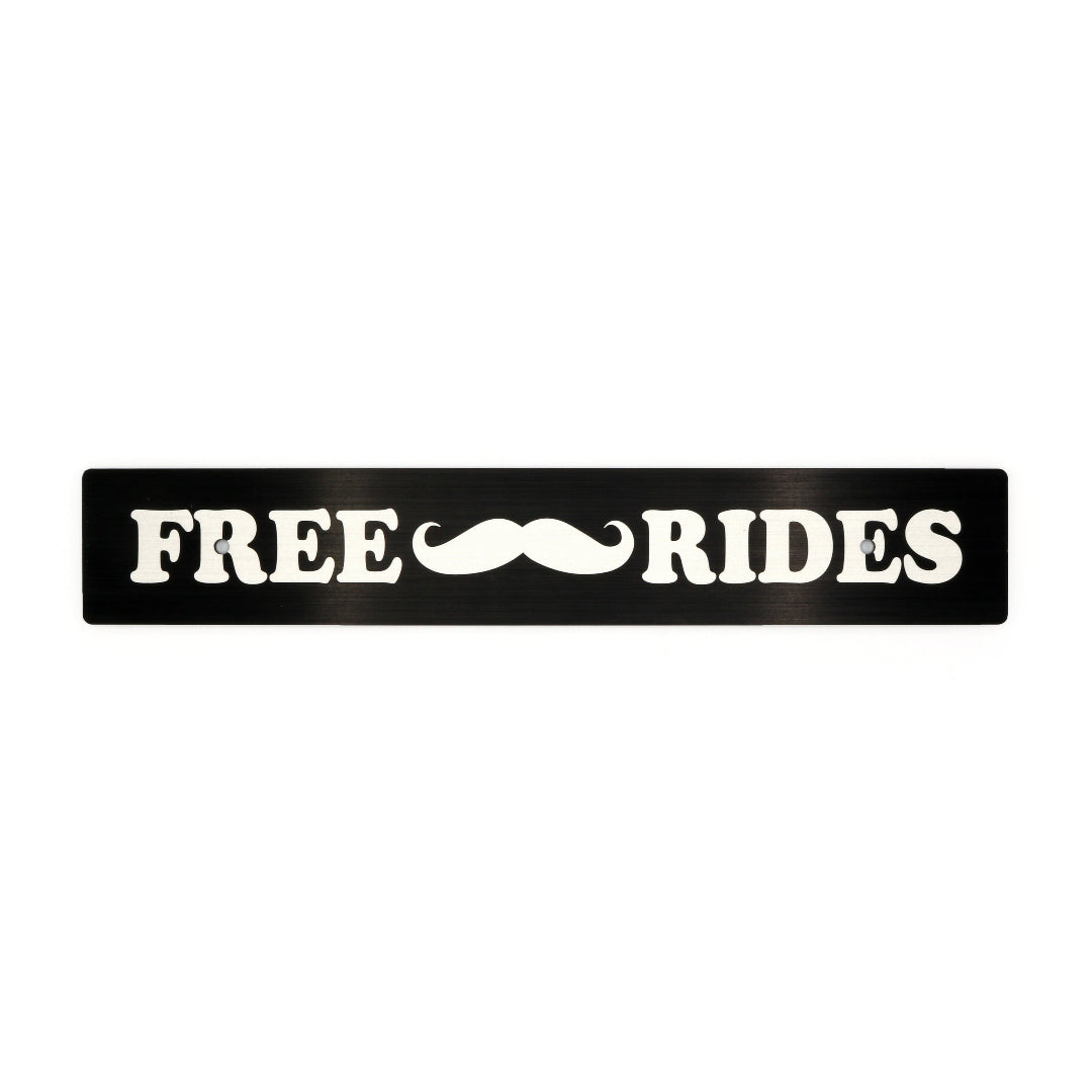 Billetworkz "Free Mustache Rides" License Plate Delete