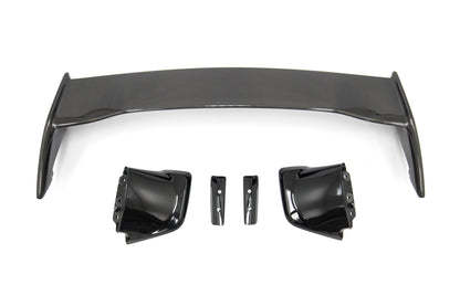 OLM Silverline Carbon Fiber OEM S Style Spoiler with Black Bases - 2015+ WRX / 2015+ STI