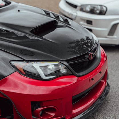 JDMuscle [08-14 WRX/STI] Carbon Fiber Hood V4 w/ Heat Extract