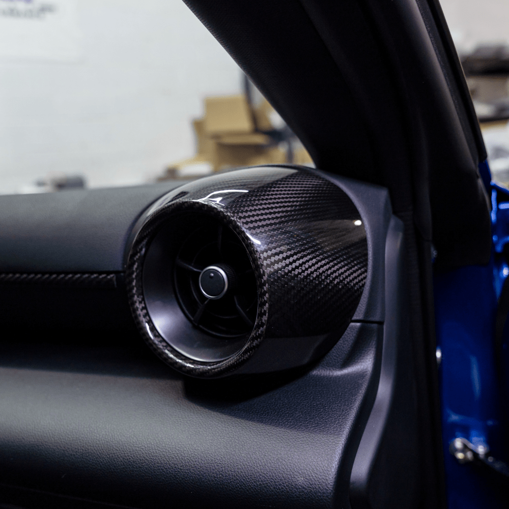JDMuscle [22-25 BRZ/GR86] Tanso Pre-preg Carbon Fiber AC Vent Covers w/ Gloss Finish 2PC
