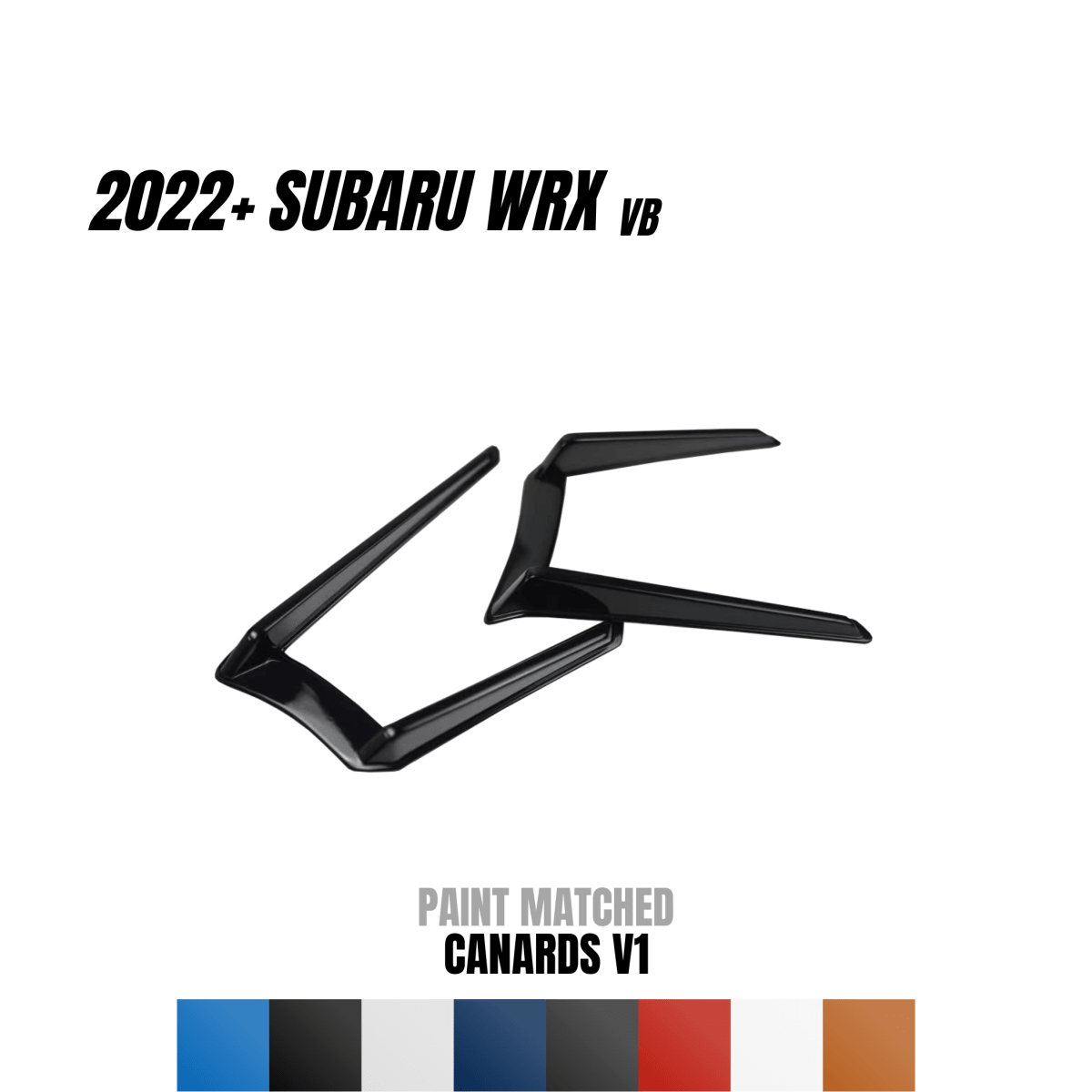 JDMuscle [22-26 WRX] Canards V1 - ABS / Paint Matched / Gloss Black