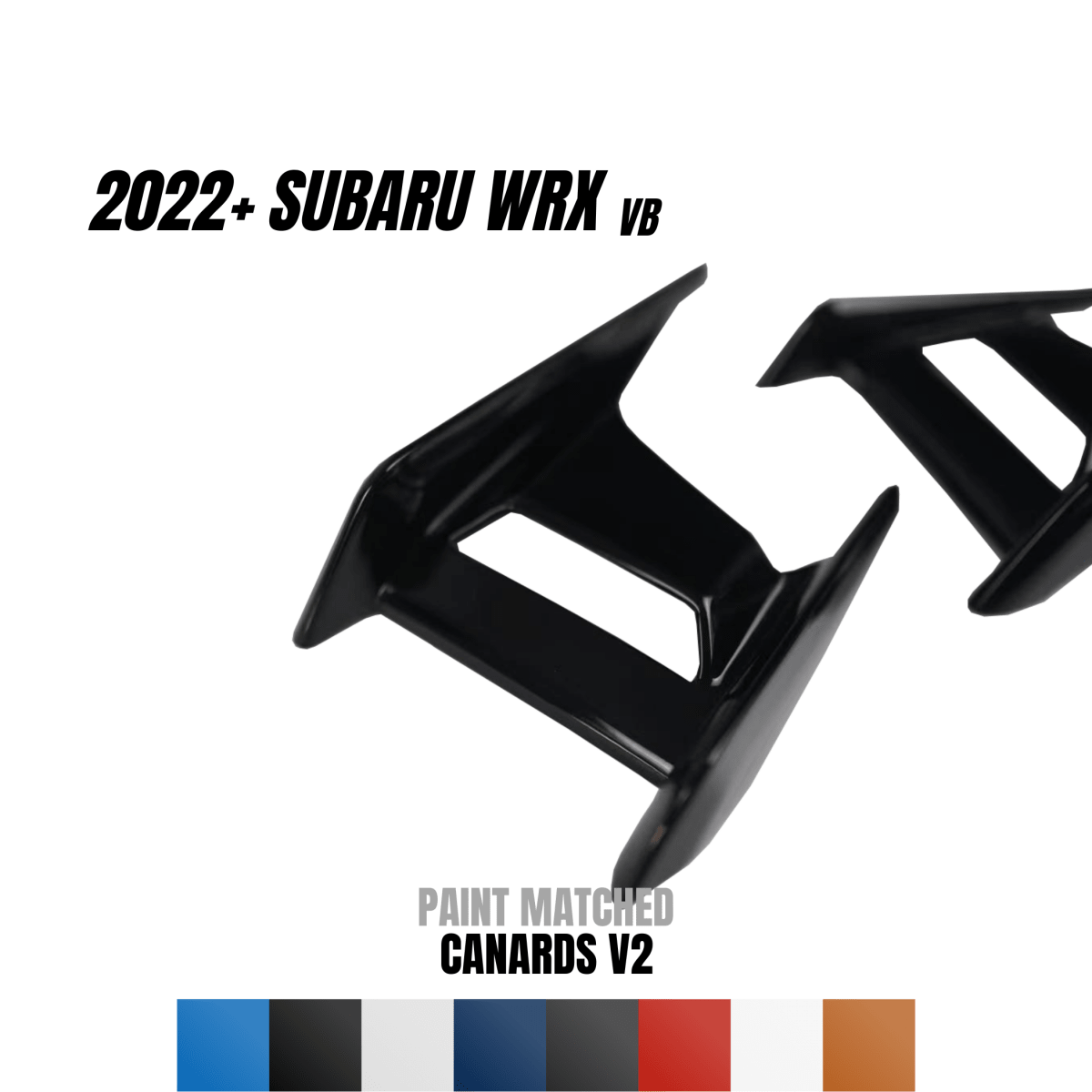JDMuscle [22-26 WRX] Canards V2 - Paint Matched / Gloss Black / ABS