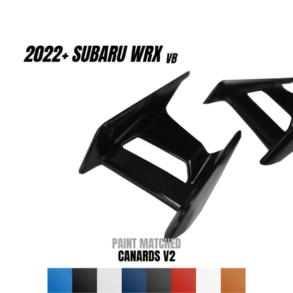 JDMuscle [22-26 WRX] Canards V2 - Paint Matched / Gloss Black / ABS
