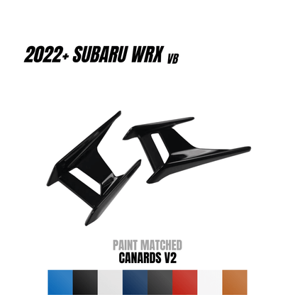 JDMuscle [22-26 WRX] Canards V2 - Paint Matched / Gloss Black / ABS
