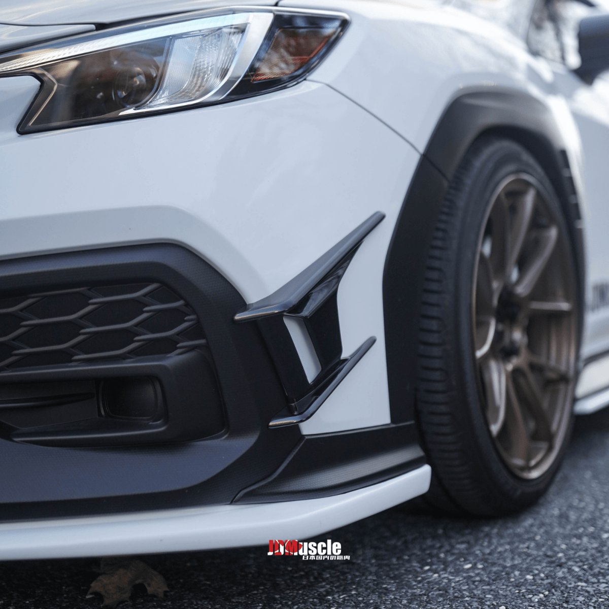 JDMuscle [22-26 WRX] Canards V2 - Paint Matched / Gloss Black / ABS