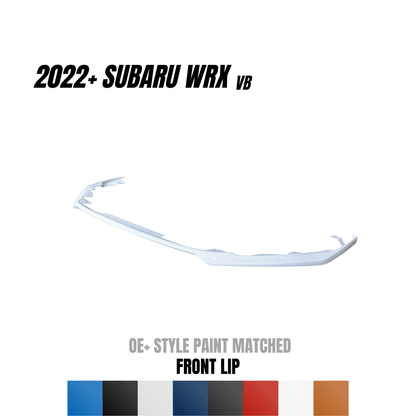 JDMuscle [22-26 WRX] Front Lip | OE+ Style Paint Matched / Gloss Black