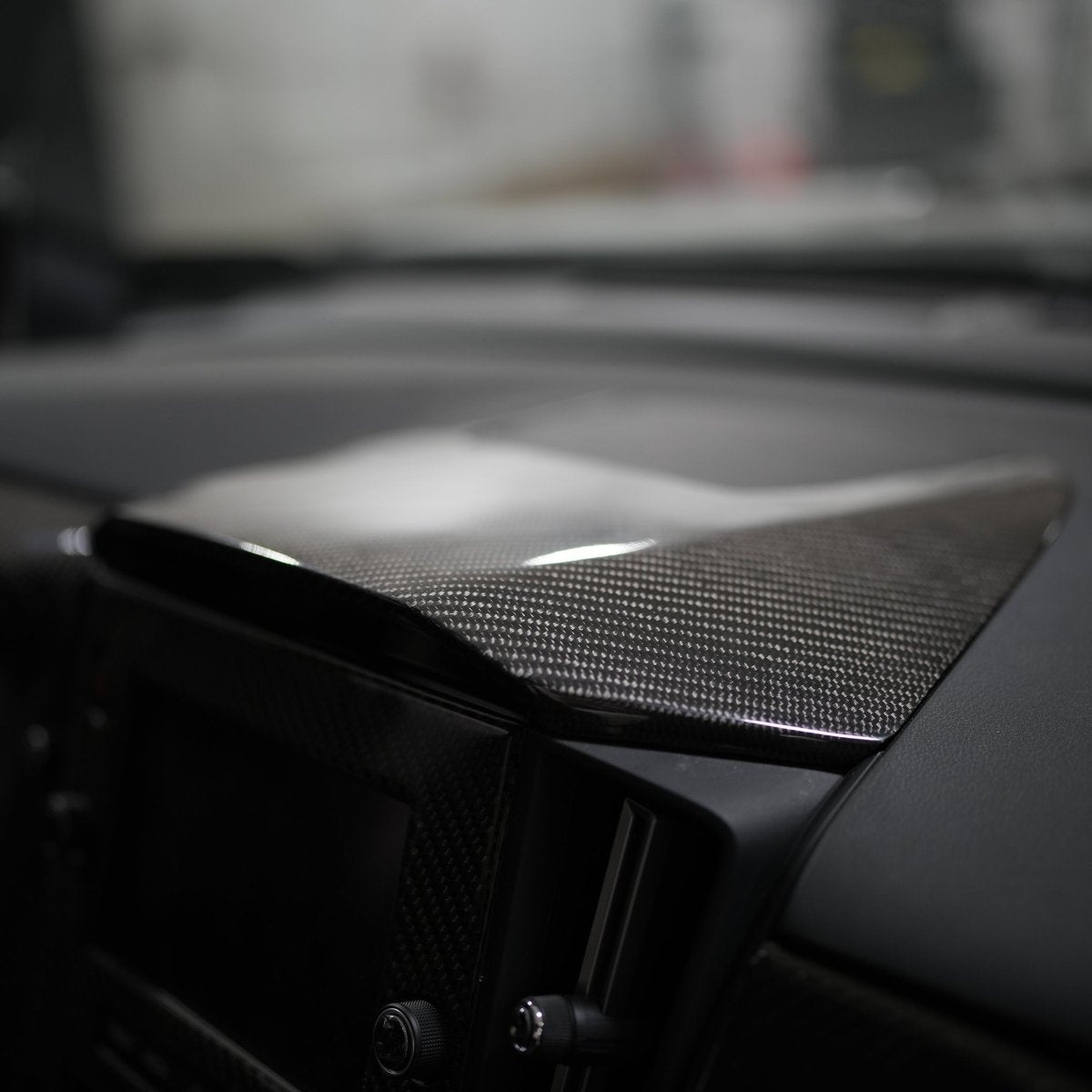 JDMuscle [22-26 WRX] Infotainment Dash Cover Replacement - Carbon Fiber/Leather/Alcantara