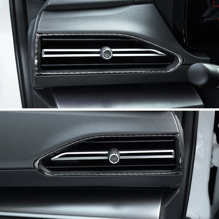 JDMuscle [22-26 WRX] P&S Series Carbon Fiber AC Trim Covers 4 PC | Black Carbon Fiber/ Red Carbon Fiber