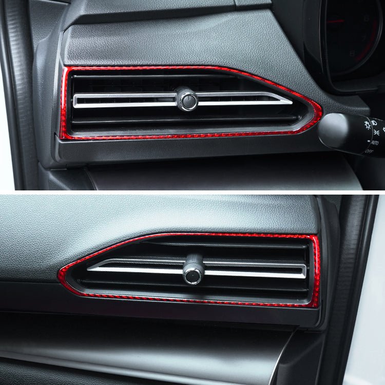 JDMuscle [22-26 WRX] P&S Series Carbon Fiber AC Trim Covers 4 PC | Black Carbon Fiber/ Red Carbon Fiber