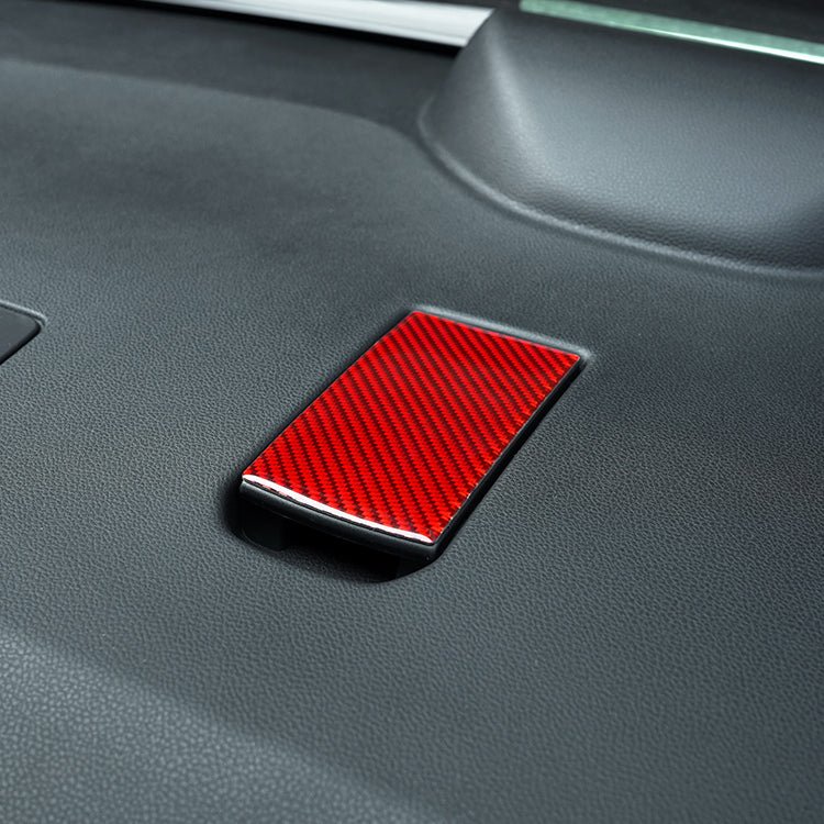 JDMuscle [22-26 WRX] P&S Series Carbon Fiber Car Seat Hook Covers 3 PC| Black Carbon Fiber/ Red Carbon Fiber