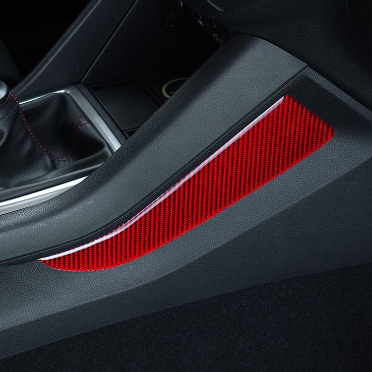 JDMuscle [22-26 WRX] P&S Series Carbon Fiber Center Kicker Panel Accents 2 PC| Black Carbon Fiber/ Red Carbon Fiber