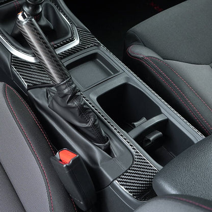 JDMuscle [22-26 WRX] P&S Series Carbon Fiber Cup Holder Trim Cover | Black Carbon Fiber/ Red Carbon Fiber