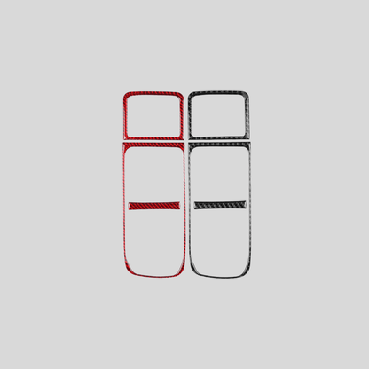 JDMuscle [22-26 WRX] P&S Series Carbon Fiber Cupholder Inner Trim | Black Carbon Fiber/ Red Carbon Fiber
