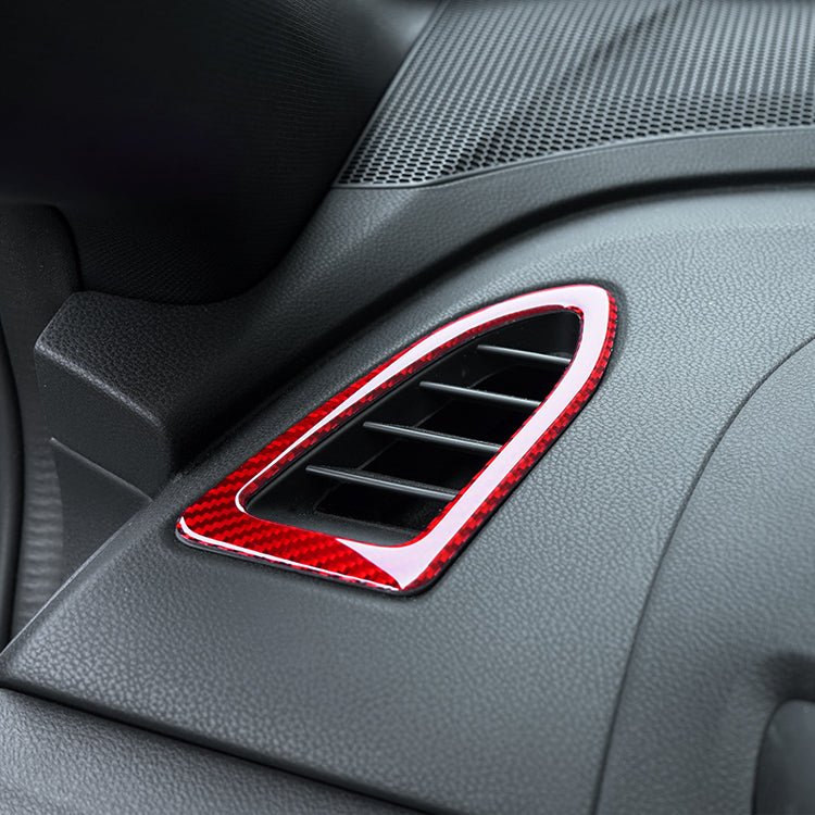 JDMuscle [22-26 WRX] P&S Series Carbon Fiber Dash AC Trim 2 PC | Black Carbon Fiber/ Red Carbon Fiber