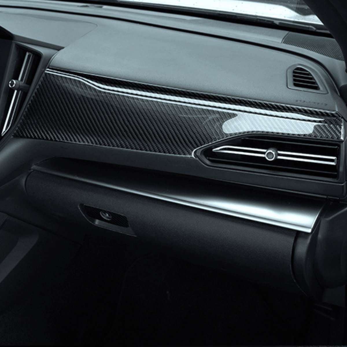 JDMuscle [22-26 WRX] P&S Series Carbon Fiber Dash Trim Covers 6 PC | Black Carbon Fiber/ Red Carbon Fiber