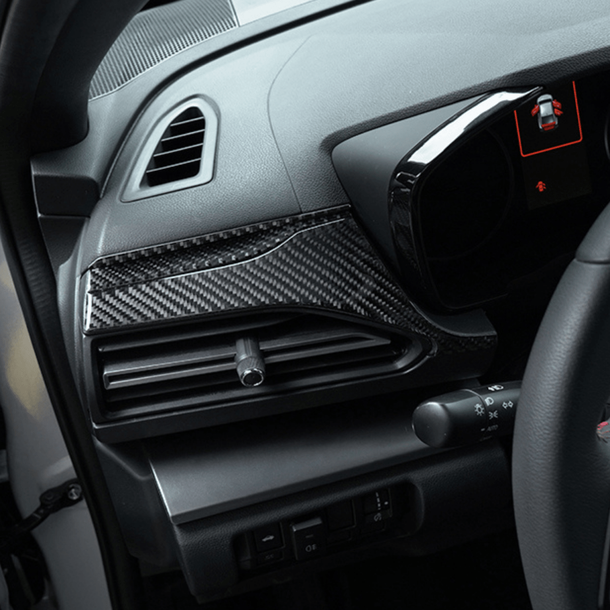 JDMuscle [22-26 WRX] P&S Series Carbon Fiber Dash Trim Covers 6 PC | Black Carbon Fiber/ Red Carbon Fiber