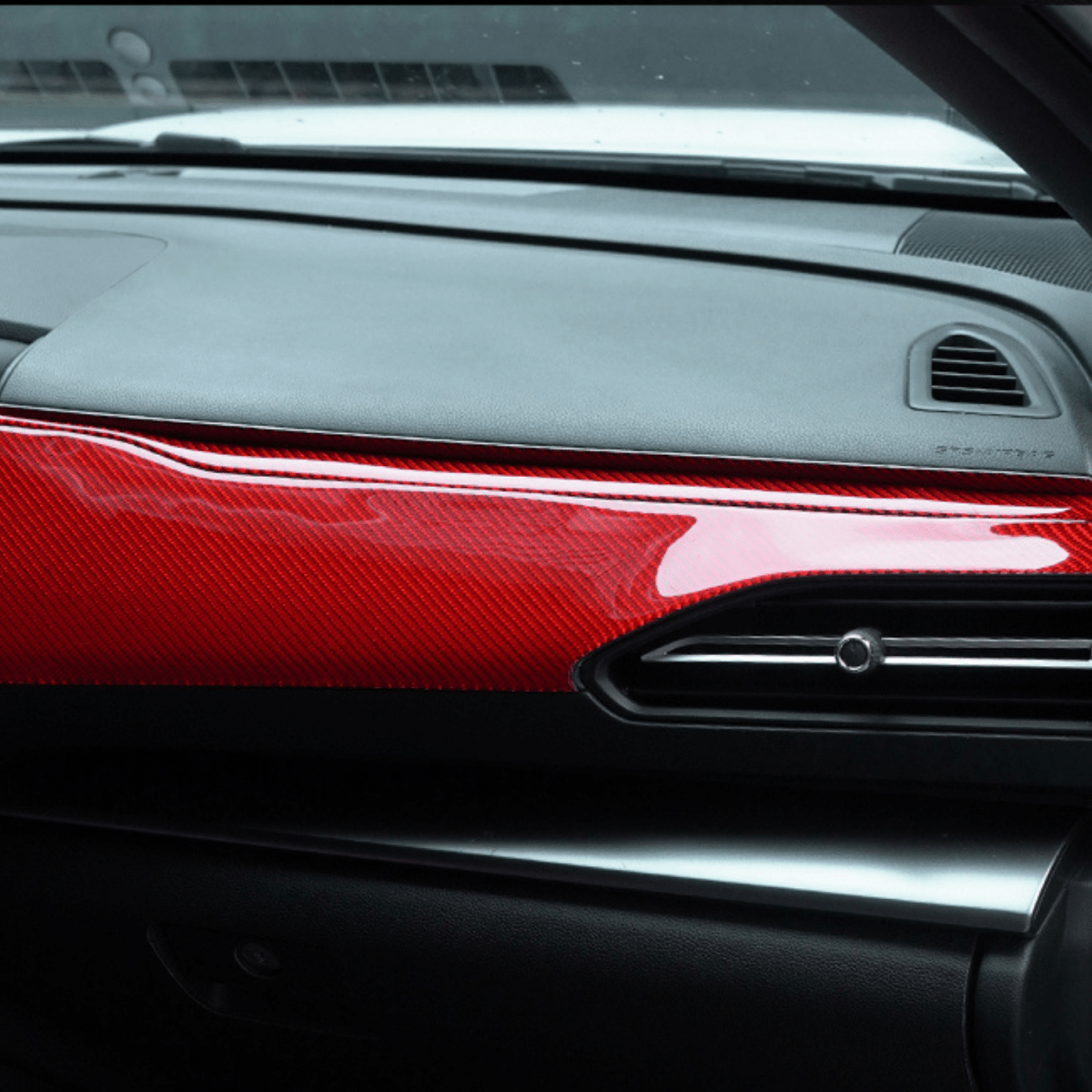 JDMuscle [22-26 WRX] P&S Series Carbon Fiber Dash Trim Covers 6 PC | Black Carbon Fiber/ Red Carbon Fiber