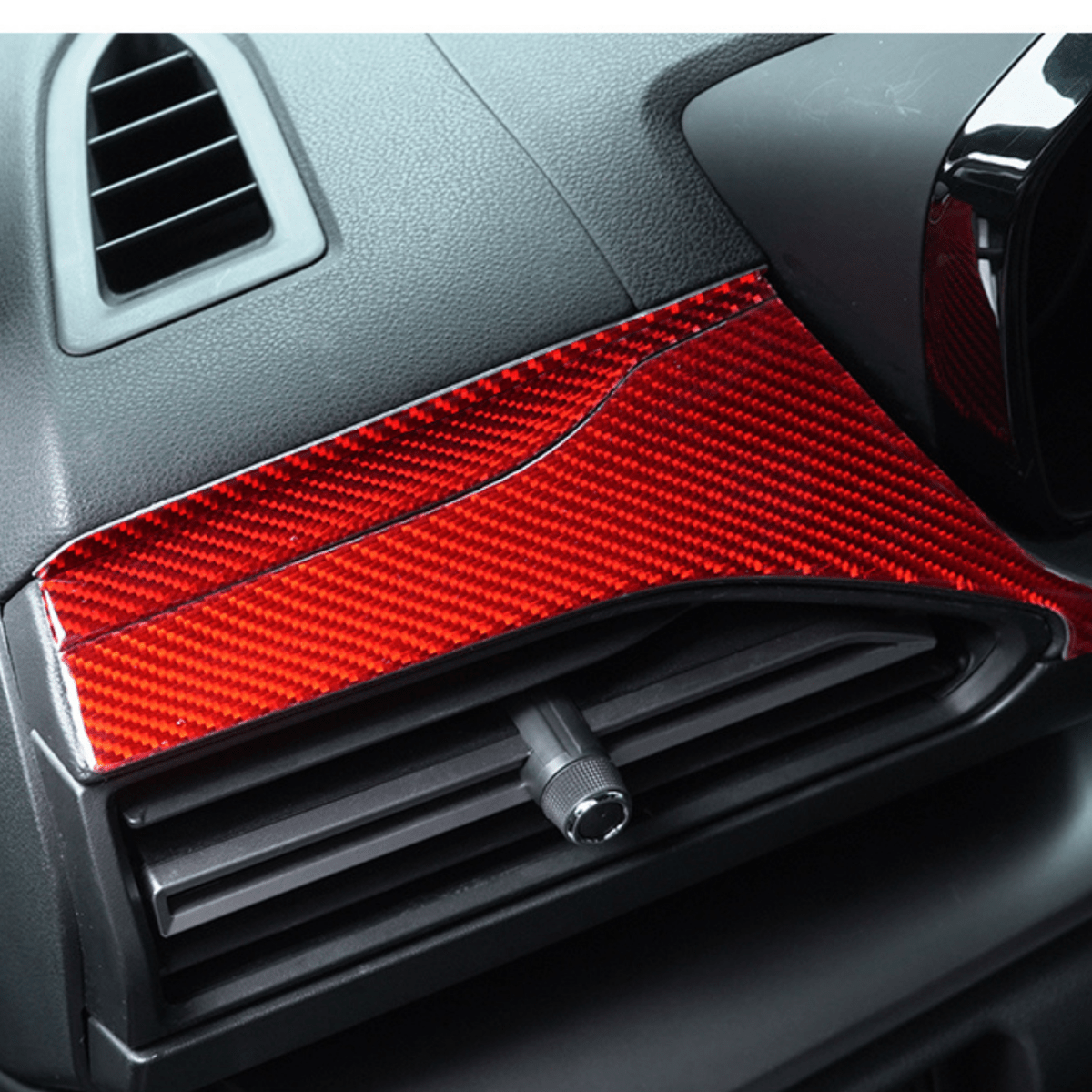 JDMuscle [22-26 WRX] P&S Series Carbon Fiber Dash Trim Covers 6 PC | Black Carbon Fiber/ Red Carbon Fiber