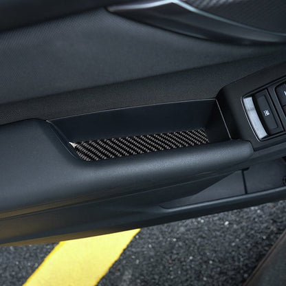 JDMuscle [22-26 WRX] P&S Series Carbon Fiber Door Pocket Covers 4 PC | Black Carbon Fiber/ Red Carbon Fiber