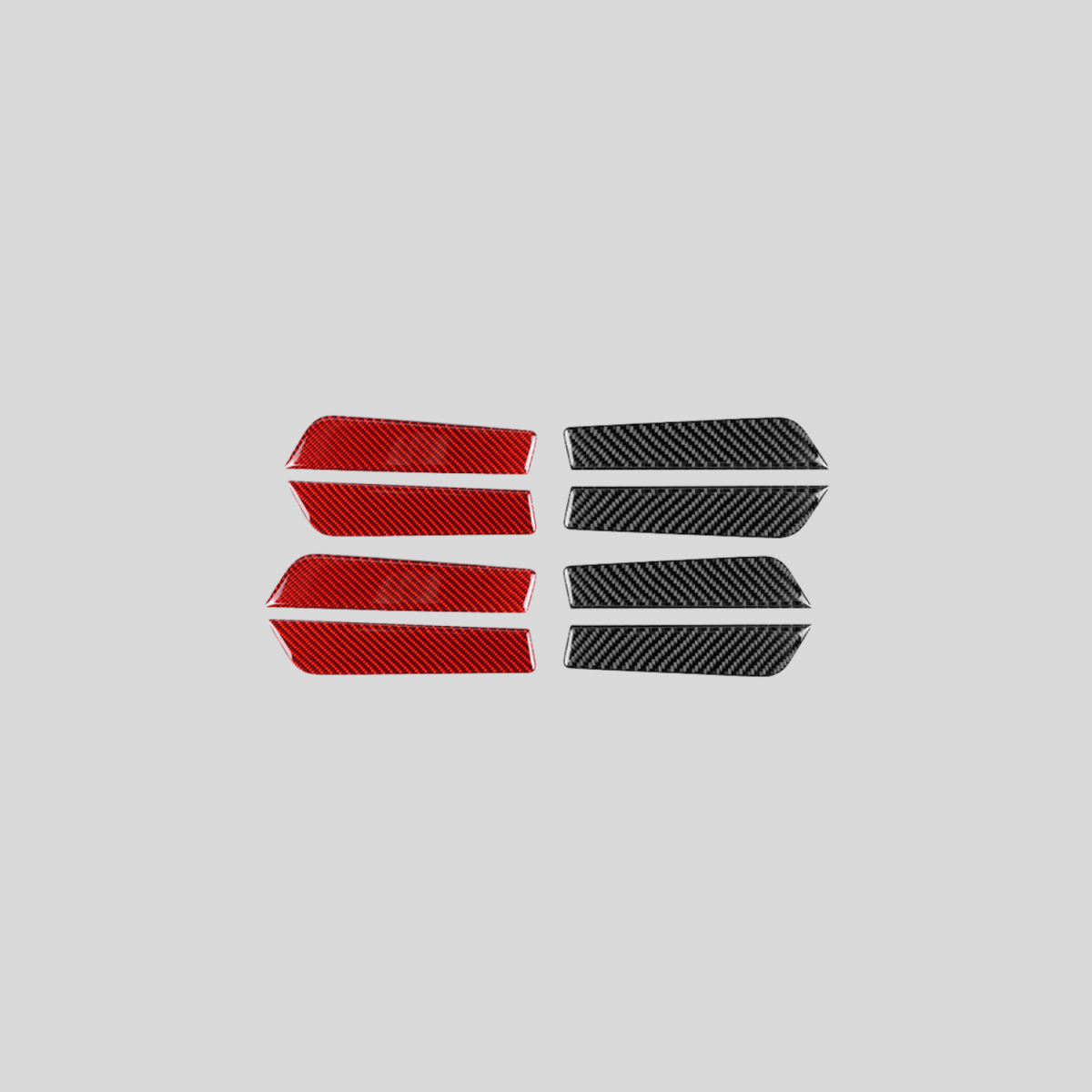JDMuscle [22-26 WRX] P&S Series Carbon Fiber Door Pocket Covers 4 PC | Black Carbon Fiber/ Red Carbon Fiber