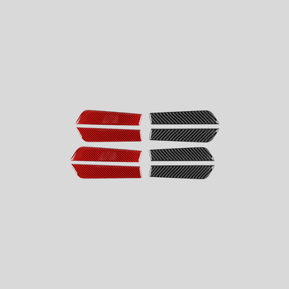 JDMuscle [22-26 WRX] P&S Series Carbon Fiber Door Pocket Covers 4 PC | Black Carbon Fiber/ Red Carbon Fiber