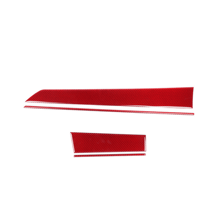 JDMuscle [22-26 WRX] P&S Series Carbon Fiber Driver & Passenger Dash Trim Covers 4 PC | Black Carbon Fiber/ Red Carbon Fiber
