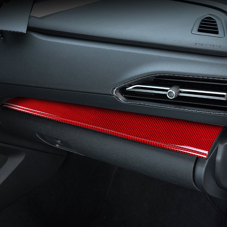 JDMuscle [22-26 WRX] P&S Series Carbon Fiber Driver & Passenger Dash Trim Covers 4 PC | Black Carbon Fiber/ Red Carbon Fiber