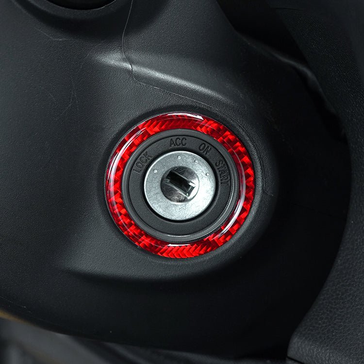 JDMuscle [22-26 WRX] P&S Series Carbon Fiber Ignition Keyhole Frame Cover 1 PC | Black Carbon Fiber/ Red Carbon Fiber