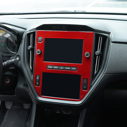 JDMuscle [22-26 WRX] P&S Series Carbon Fiber Infotainment Screen Trim Cover | Black Carbon Fiber/ Red Carbon Fiber