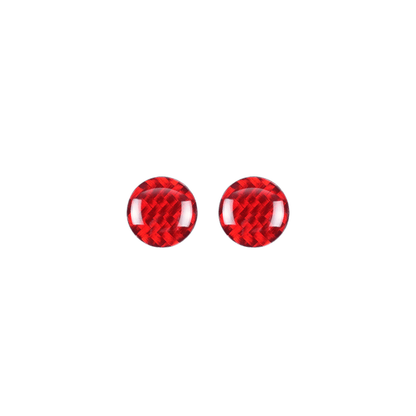 JDMuscle [22-26 WRX] P&S Series Carbon Fiber Infotainment Volume/Tune Buttons Covers 2 PC | Black Carbon Fiber/ Red Carbon Fiber