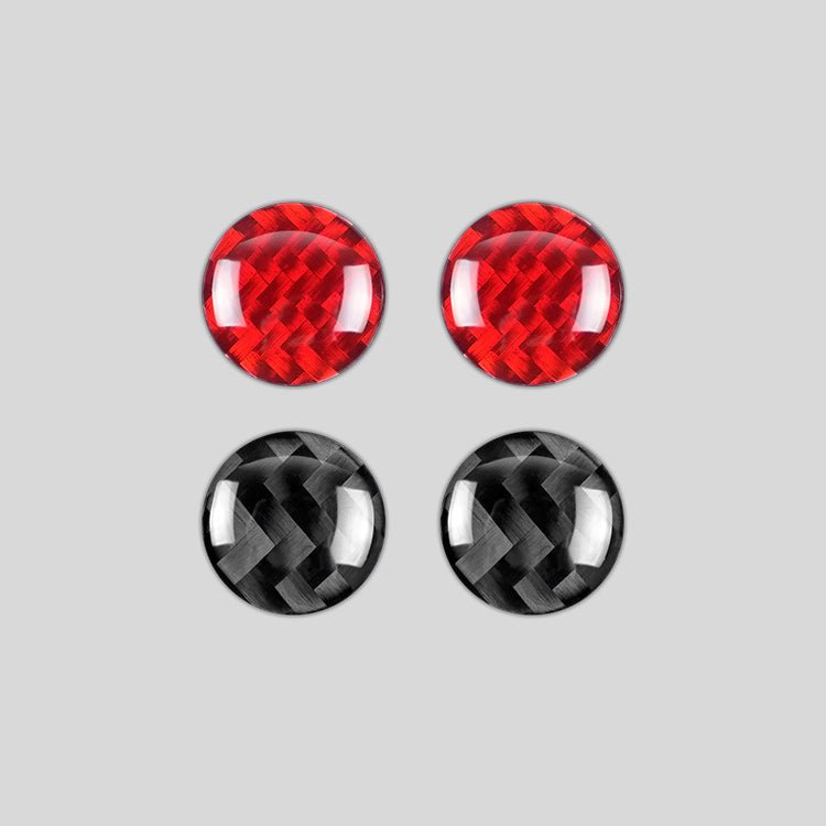 JDMuscle [22-26 WRX] P&S Series Carbon Fiber Infotainment Volume/Tune Buttons Covers 2 PC | Black Carbon Fiber/ Red Carbon Fiber