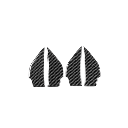 JDMuscle [22-26 WRX] P&S Series Carbon Fiber Interior Door Bowl Trim 4 PC | Black Carbon Fiber/ Red Carbon Fiber