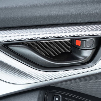 JDMuscle [22-26 WRX] P&S Series Carbon Fiber Interior Door Bowl Trim 4 PC | Black Carbon Fiber/ Red Carbon Fiber