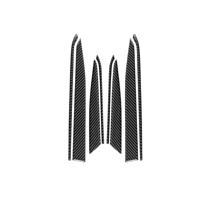 JDMuscle [22-26 WRX] P&S Series Carbon Fiber Interior Door Upper Panel Accent Covers 8 PC | Black Carbon Fiber/ Red Carbon Fiber