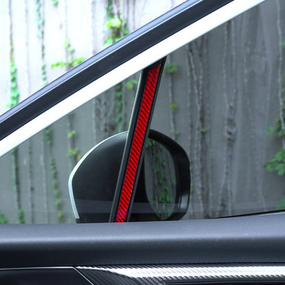 JDMuscle [22-26 WRX] P&S Series Carbon Fiber Interior Window Trim Covers 4 PC | Black Carbon Fiber/ Red Carbon Fiber