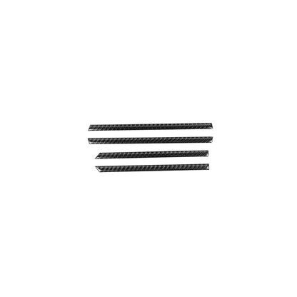 JDMuscle [22-26 WRX] P&S Series Carbon Fiber Interior Window Trim Covers 4 PC | Black Carbon Fiber/ Red Carbon Fiber