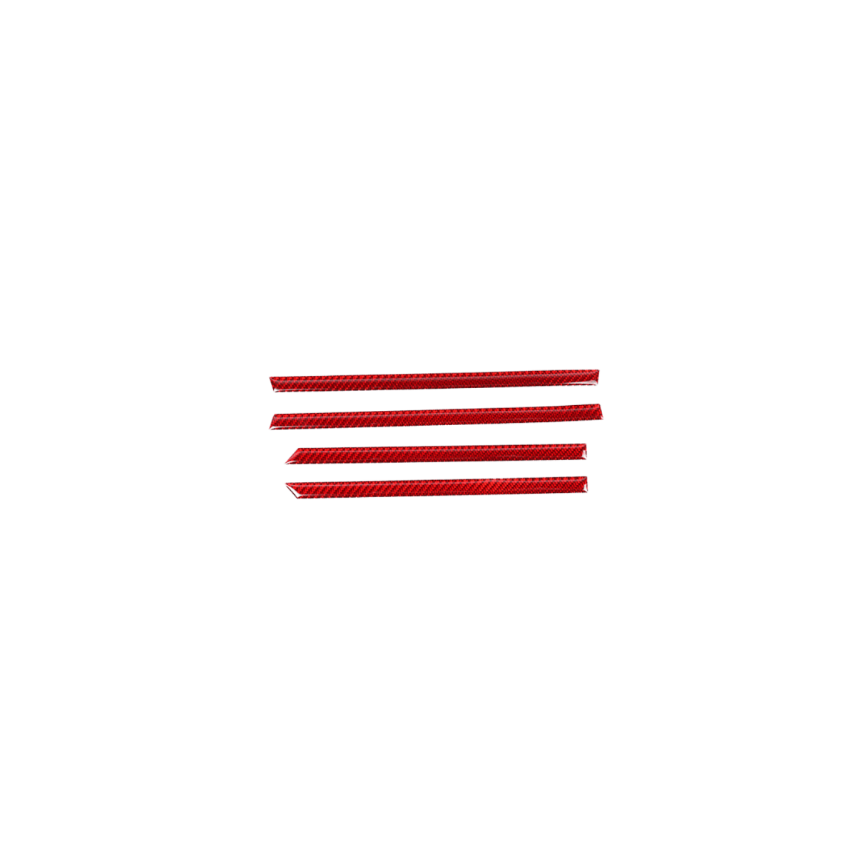 JDMuscle [22-26 WRX] P&S Series Carbon Fiber Interior Window Trim Covers 4 PC | Black Carbon Fiber/ Red Carbon Fiber