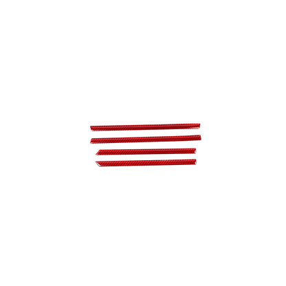 JDMuscle [22-26 WRX] P&S Series Carbon Fiber Interior Window Trim Covers 4 PC | Black Carbon Fiber/ Red Carbon Fiber