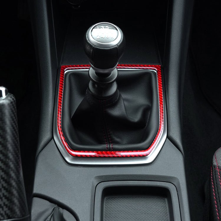 JDMuscle [22-26 WRX] P&S Series Carbon Fiber MT Shifter Trim | Black Carbon Fiber/ Red Carbon Fiber
